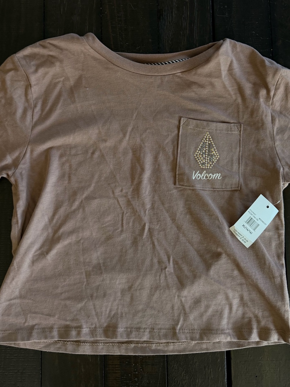 Volcom Pocket Dial Tee NWT | Butterfly Graphic Back | Moondust
